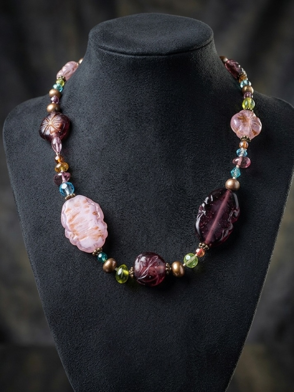 Premier Designs Multi-Colored Artisan Glass Bead Necklace